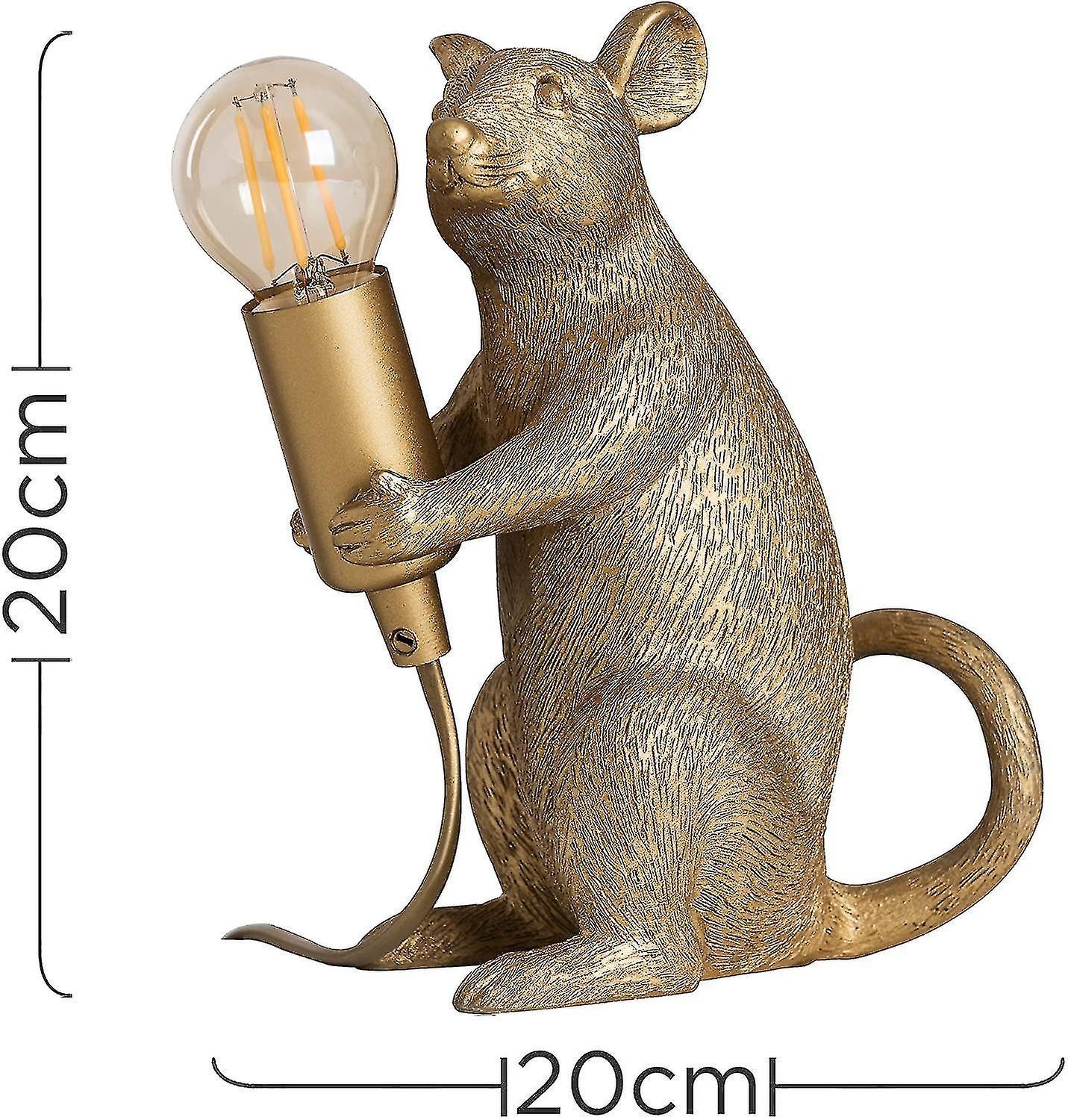 Modern Metallic Gold Painted Rat Design Table Lamp Animal Mouse Lamp Living Room Dining Room Bedroom Table Lamp