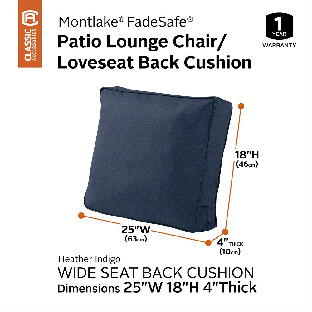 Classic Accessories Montlake FadeSafe Patio Lounge Chair/Loveseat Back Cushion