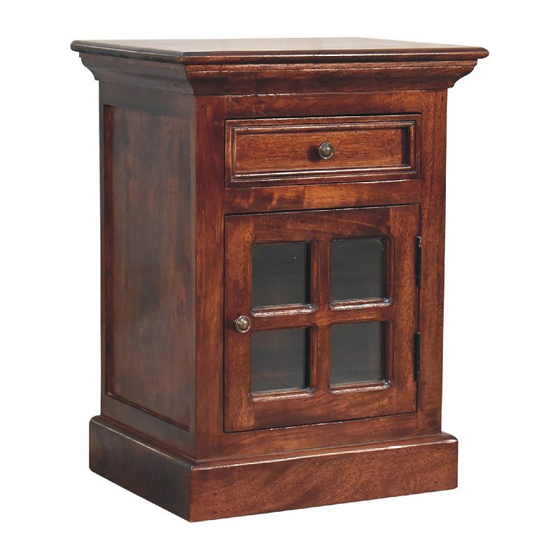 Cherry Bedside with Glazed Door