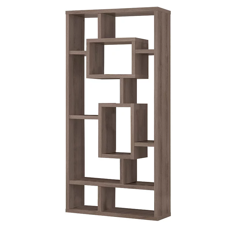 Splendid Geometric Cubed Rectangular Bookcase， Gray