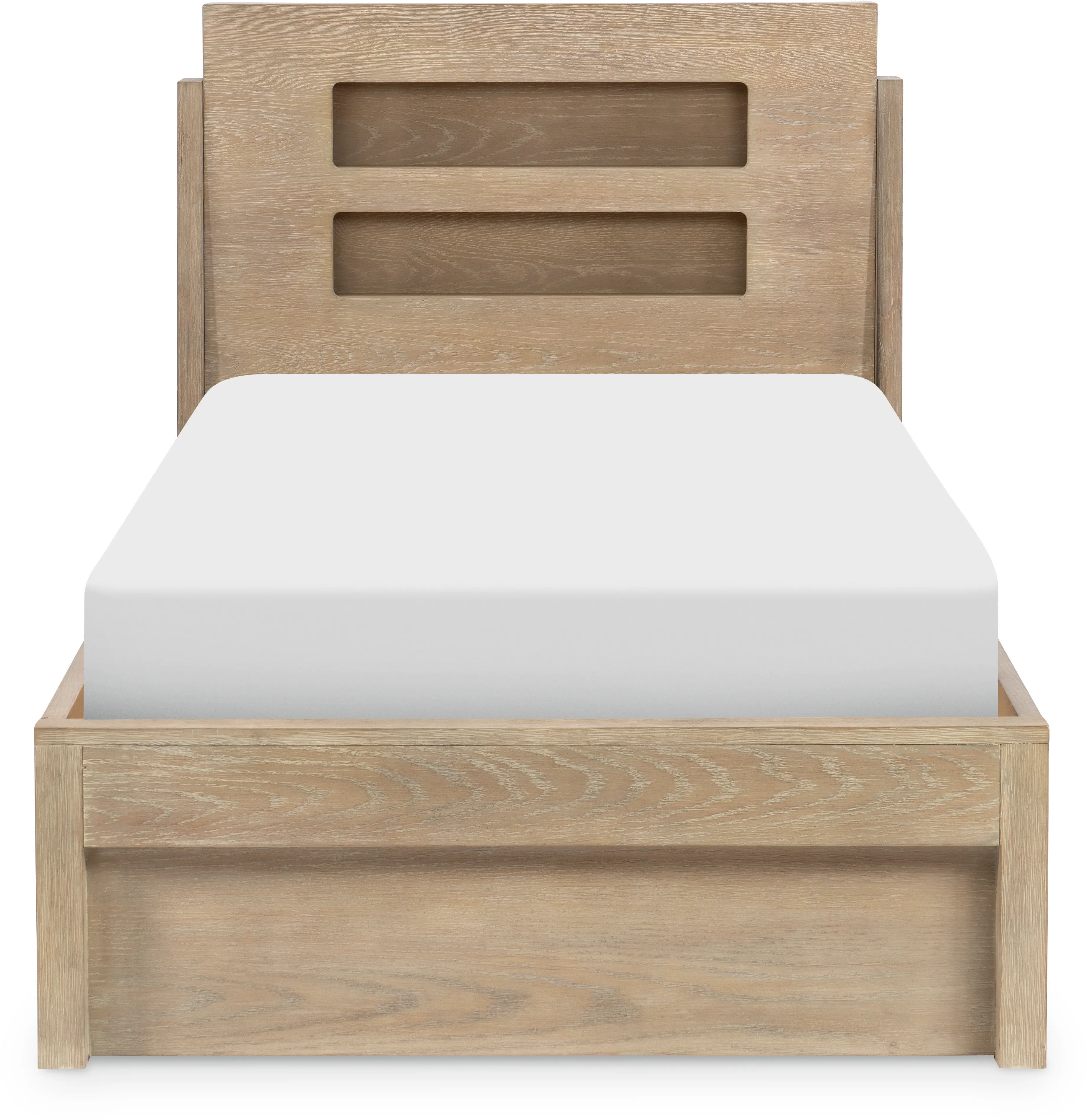 District Weathered Oak Twin Size Bed with Lights