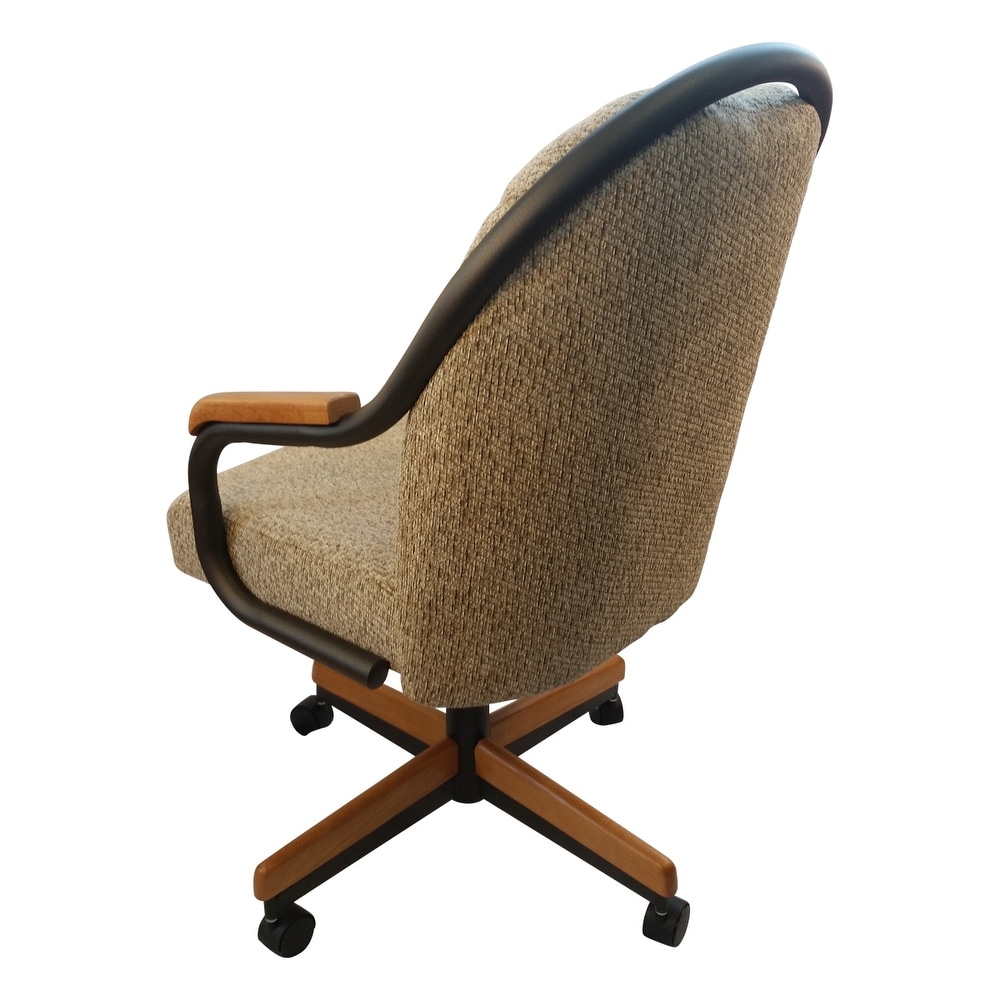 Caster Chair Company Bently Caster Arm Chair in Wheat Tweed Fabric