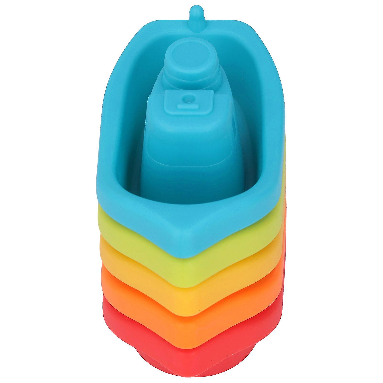 Bath Tub Stacking Boat Toy Different Colors Floating Tipping Educational Baby Stacking Toys