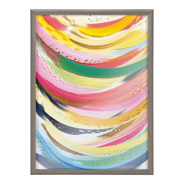 X 24 quot Blake Brushstroke 117 By Jessi Raulet Of Ettavee Framed Printed Glass Gray Kate amp Laurel All Things Decor