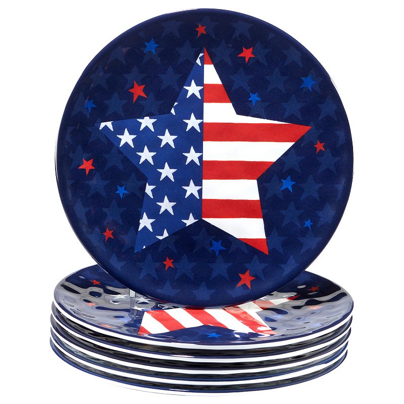 Certified International Stars and Stripes 6-pc. Salad Plate Set