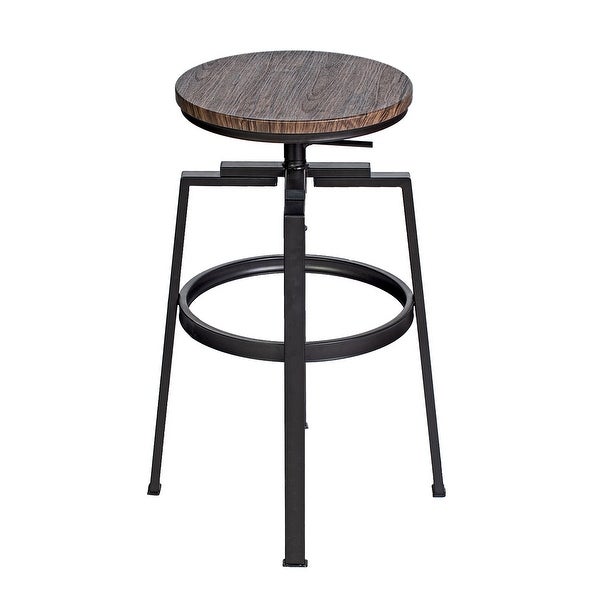 Carbon Loft Swivel Wood Adjustable Height Bar Stools (Set of 2)