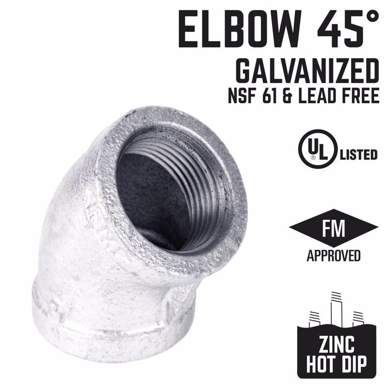 ELBOW 45 DEG GALV 1/8