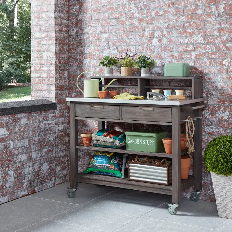 Maho Gray Potting Bench by Homestyles