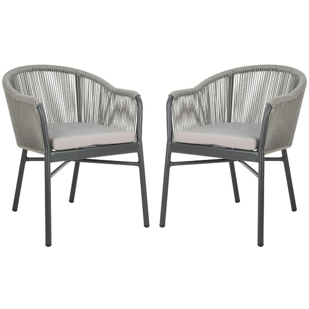 Nicolo Rope Chair set Of 2 Grey Safavieh