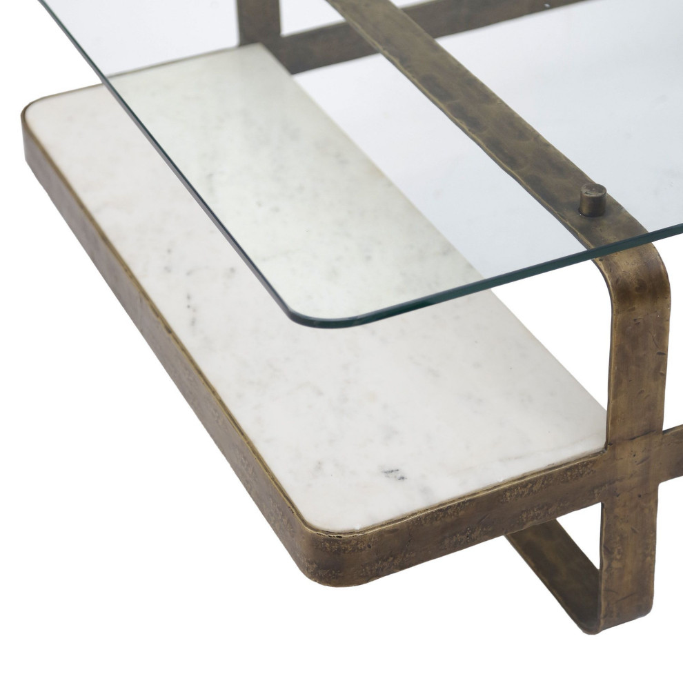 Translucent Coffee Table  Brass/White   Contemporary   Coffee Tables   by LH Imports  Houzz
