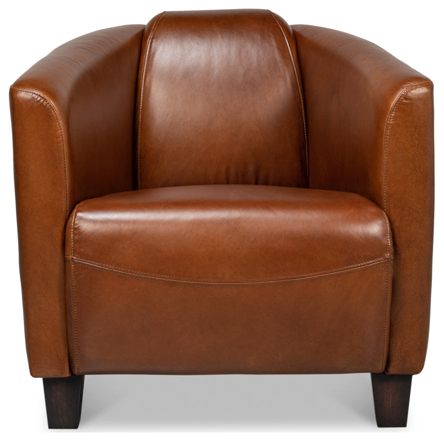 Mandy Arm Chair Retro Style Leather Club Chair   Eclectic   Armchairs And Accent Chairs   by Sideboards and Things  Houzz