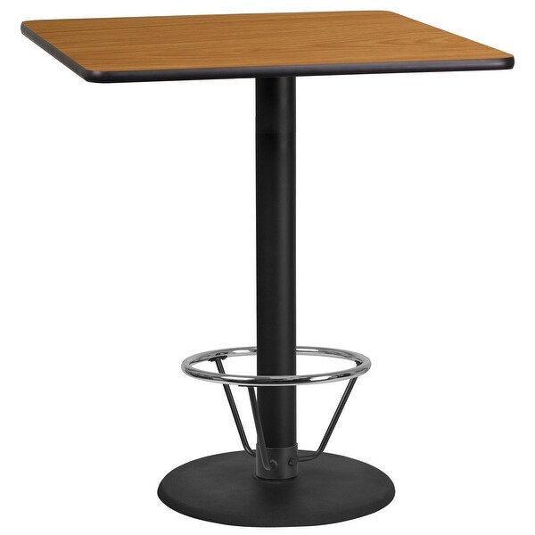 36'' Square Laminate Table Top with 24'' Round Bar Height Table Base