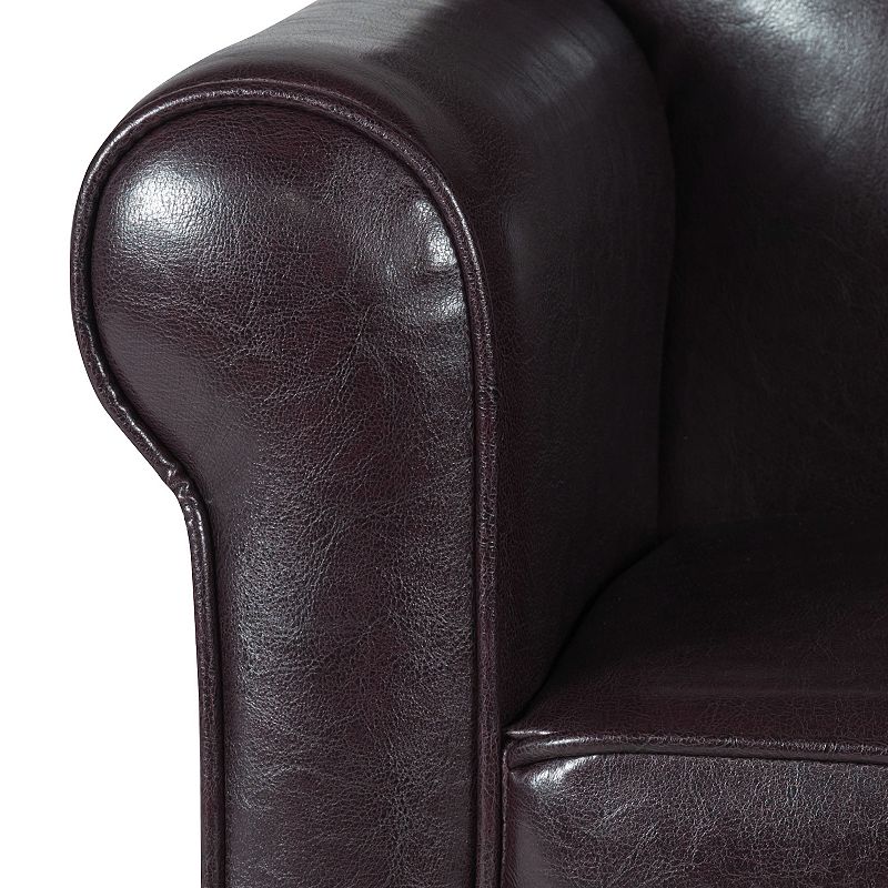 Kids HomePop Faux Leather Arm Chair