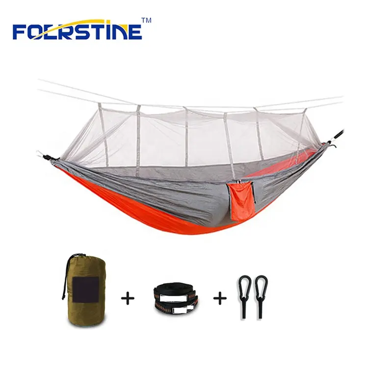 Portable folding parachute camping double hammock With Mosquito Net