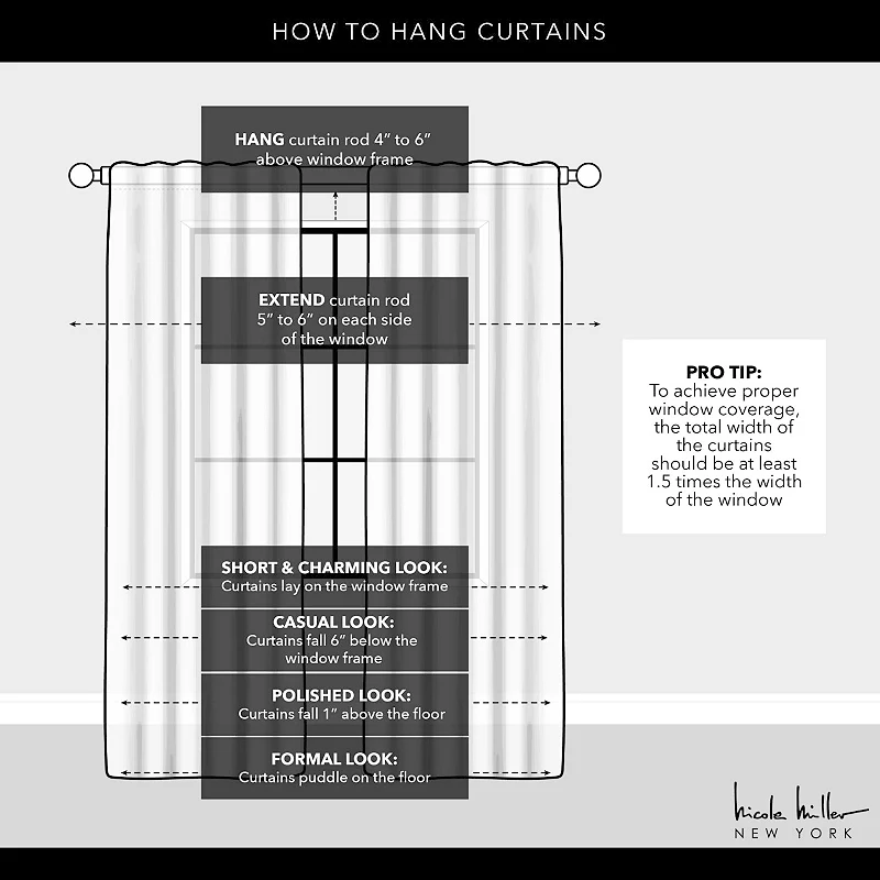 Nicole Miller NY 2-pack New York Treillage Woven Blackout Window Curtains
