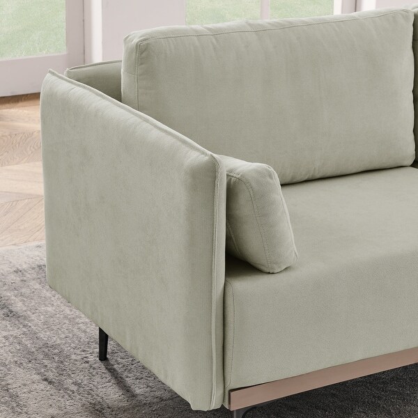 Modern Sofa 3Seat Couch with Stainless Steel Trim