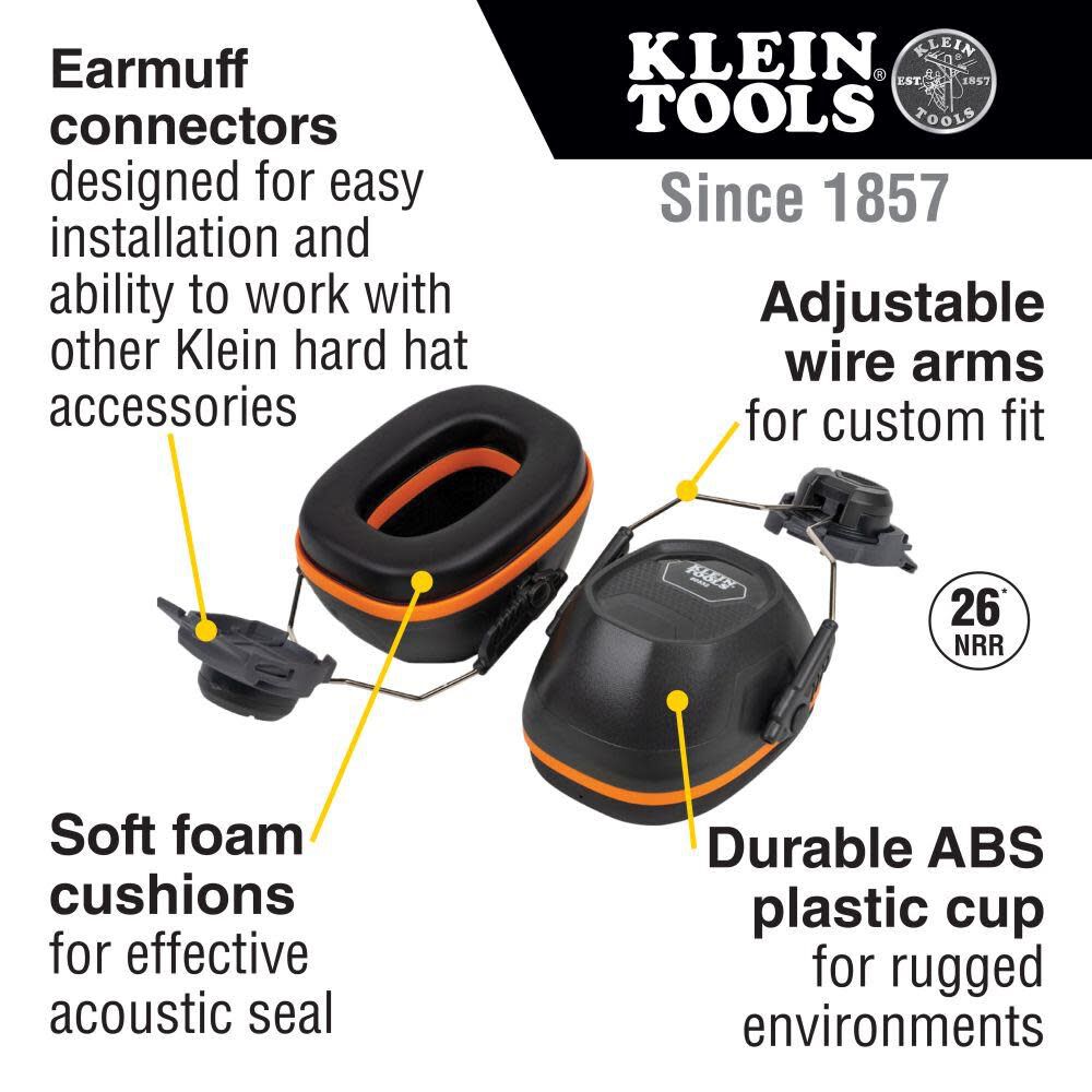 Klein Tools Hard Hat Earmuffs Full Brim Style 60502 from Klein Tools