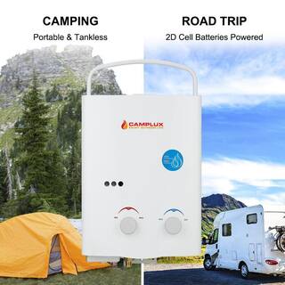 CAMPLUX ENJOY OUTDOOR LIFE Camplux 5 L 1.32 GPM Outdoor Portable Propane Gas Tankless Water Heater with 1.2 GPM Water Pump AY132P43