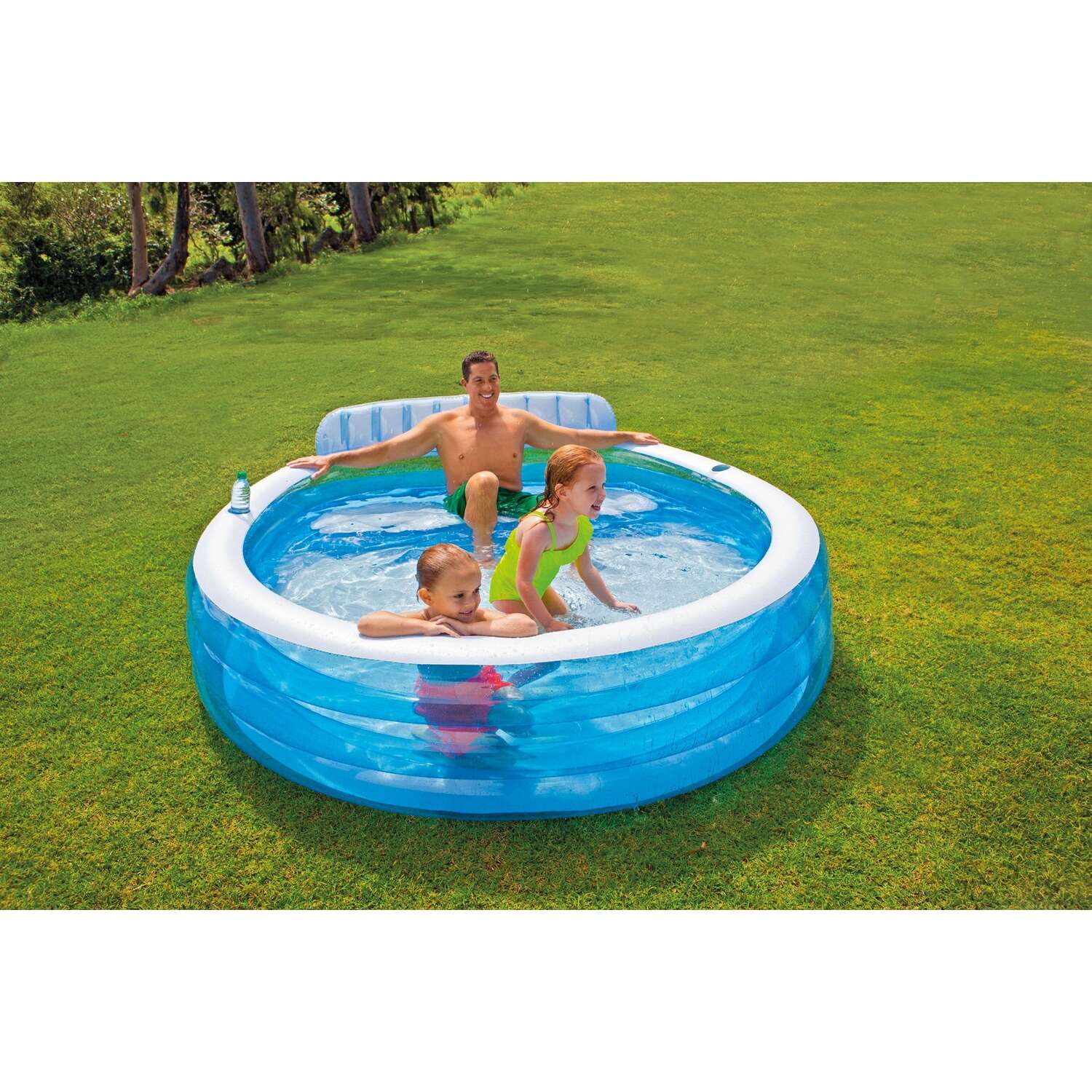 Intex Family Lounge 156 gal Oval Plastic Inflatable Pool 30 in. H X 85 in. W X 88 in. L