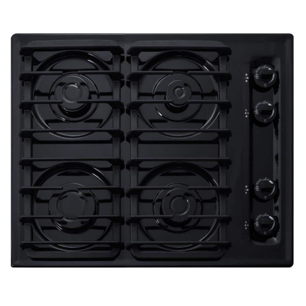 Summit Appliance 24 in Gas Cooktop in Black with 4 Burners