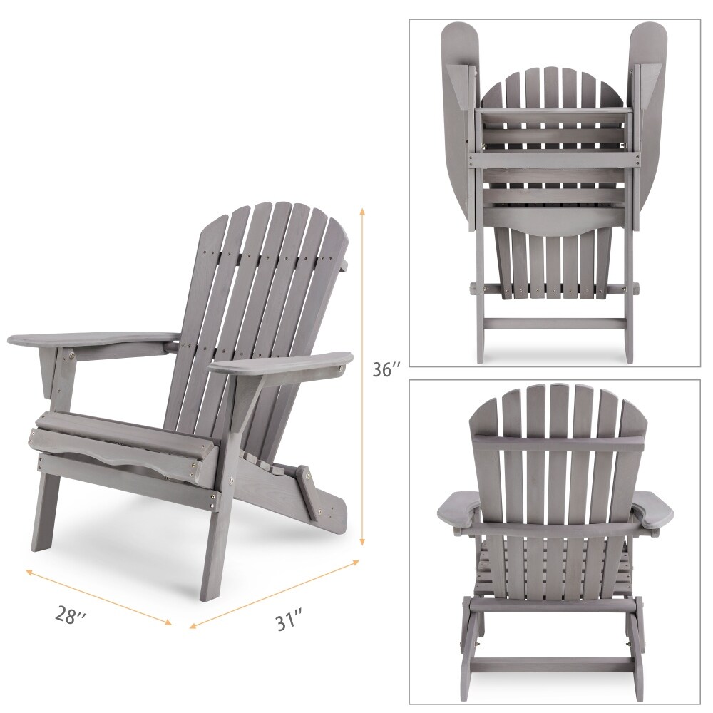 Wooden Folding Adirondack Chair Set of 2