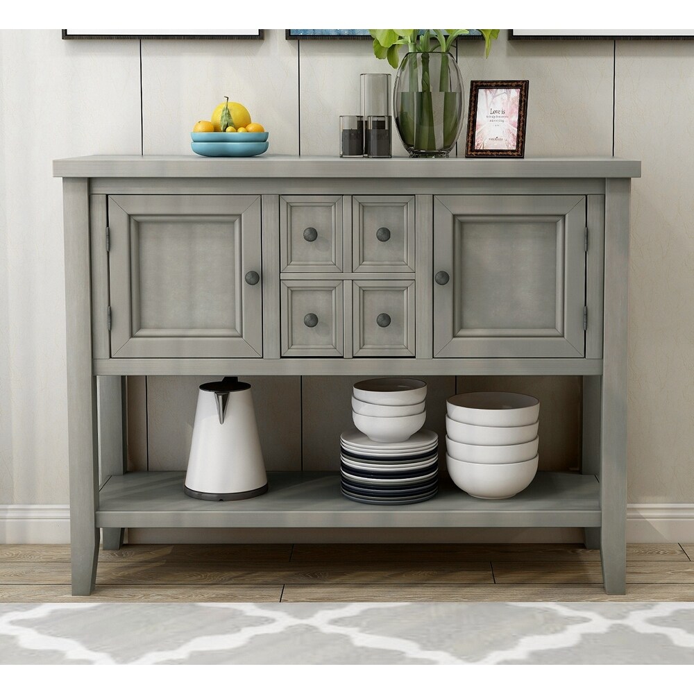 Modern Buffet Sideboard Console Table with Bottom Shelf