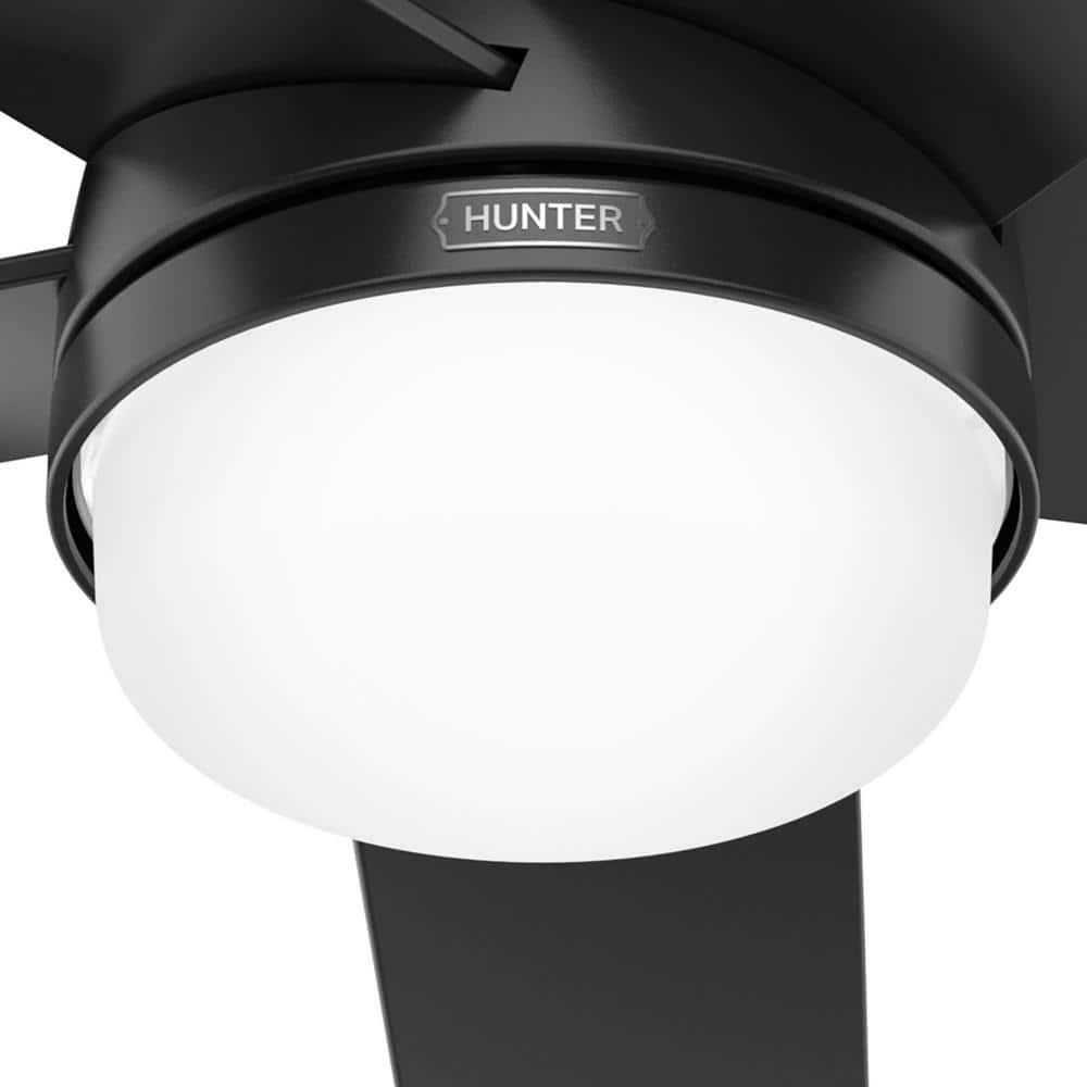 Hunter Yuma 52 in IndoorOutdoor Matte Black Ceiling Fan with Remote and Light Kit