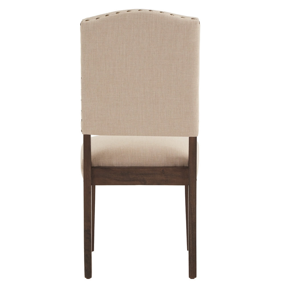 Benchwright Linen look Side Chair with Nailhead Trim (Set of 2) by iNSPIRE Q Artisan