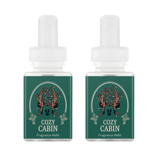 2pk Cozy Cabin Mickey Christmas Smart Vial Fragrance Refills Pura