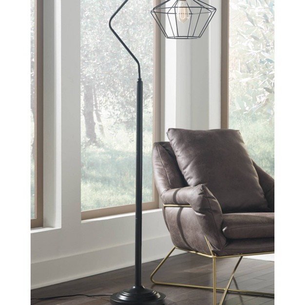 Makeika Metal Floor Lamp Black Signature Design By Ashley