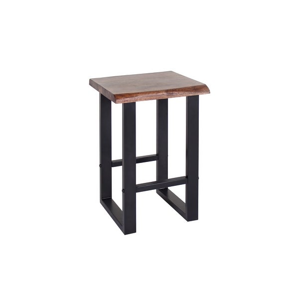 Jessore Handmade Live Edge Acacia and Iron Bar Stool (24-inch/ 30-inch)