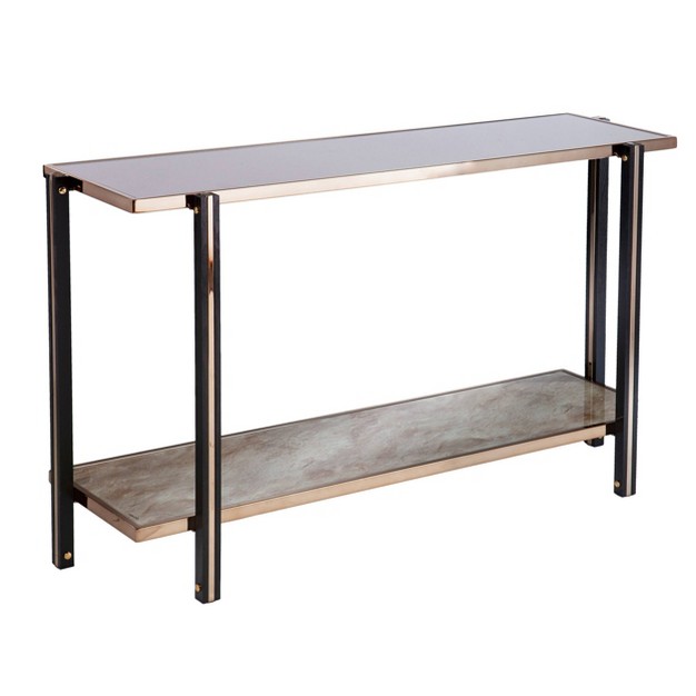 Carswaf Console Table With Mirrored Top Champagne Aiden Lane