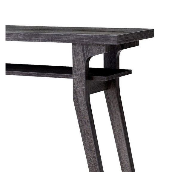 Benjara BM204124 2 Tier Wooden Console Table with ...