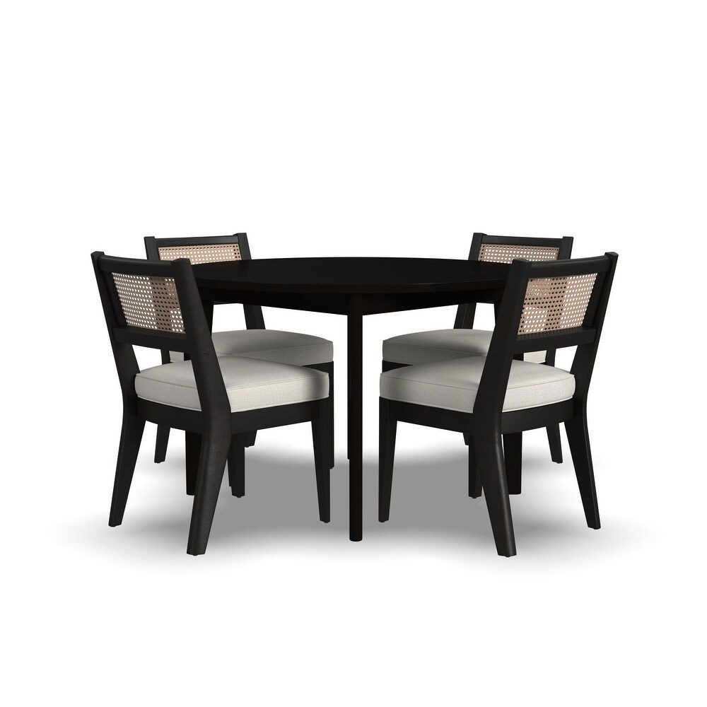 Brentwood Black Wood Round Dining Set   47\