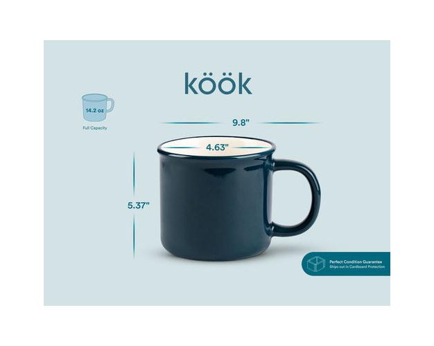 Kook Ceramic Camper Mugs 14 Oz Set Of 2