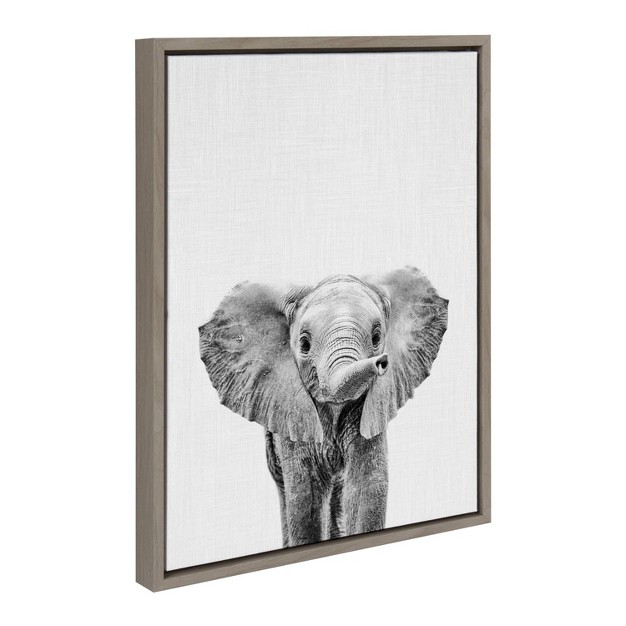 X 24 quot Sylvie Baby Elephant Framed Canvas By Simon Te Gray Kate amp Laurel All Things Decor