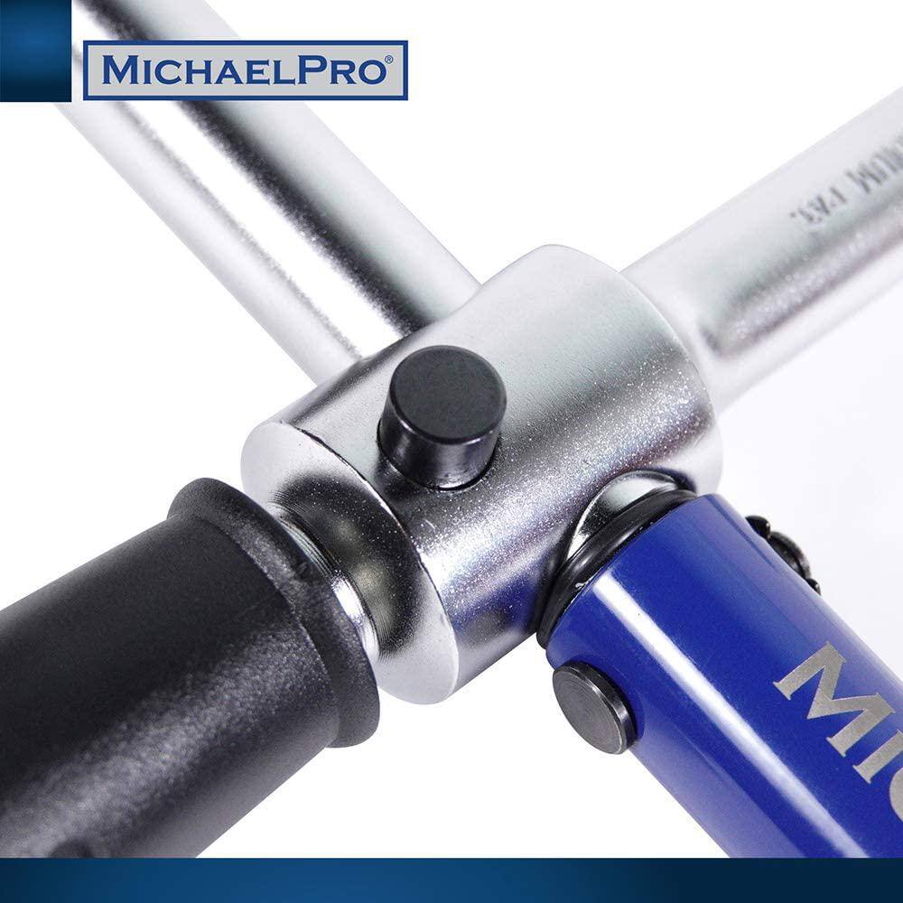 MICHAELPRO 12 in. Drive Click Through Torque Wrench Lug Wrench with 3 Sockets (17-19-21 MM) MP001002