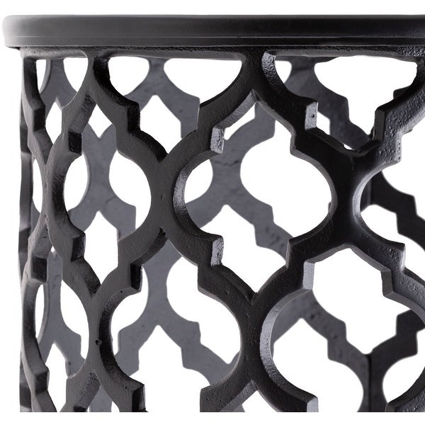 Tiziana Black Matte Transitional 16.5-inch Metal Accent Table - 19