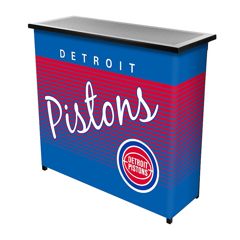 Detroit Pistons Hardwood Classics 2-Shelf Portable Bar with Case