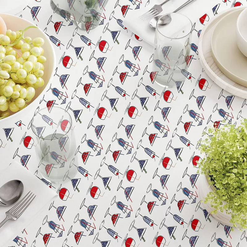 Square Tablecloth， 100% Polyester， 70x70， Cocktails in Hand