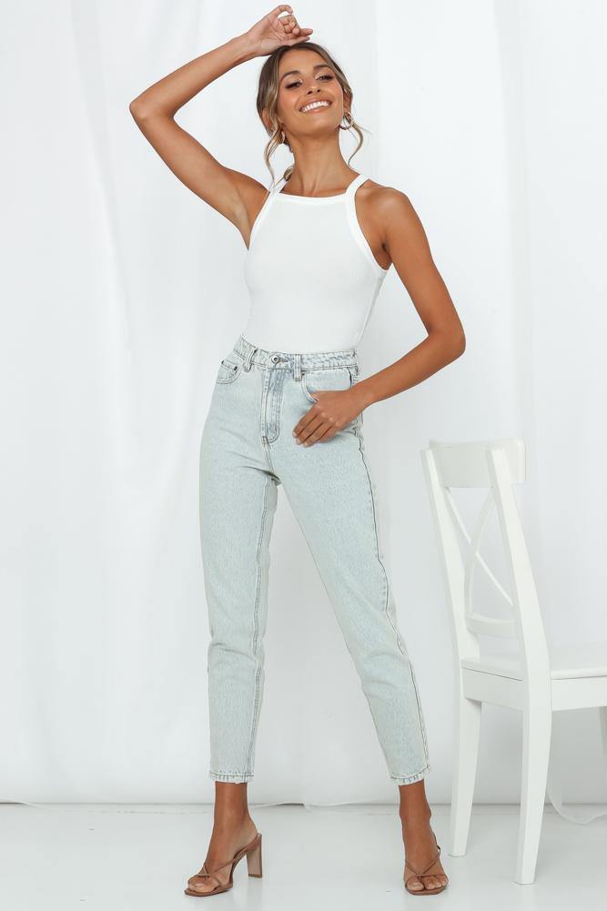 Heather High Waisted Jeans Light Blue