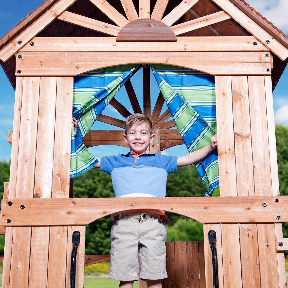 Backyard Discovery Caribbean All Cedar Swing Playset 1606029com