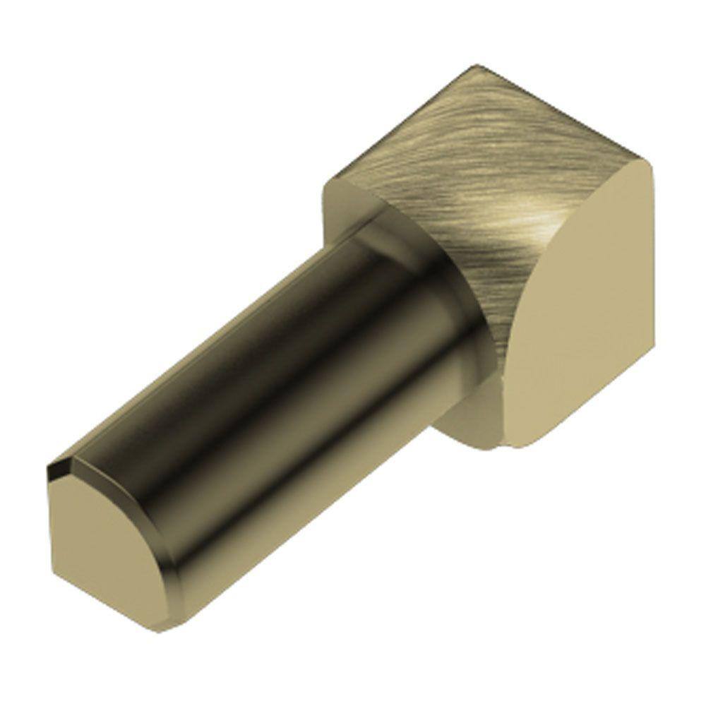 Schluter Systems Rondec Brushed Brass Anodized Aluminum 12 in. x 1 in. Metal 90 Inside Corner IVRO125AMGB