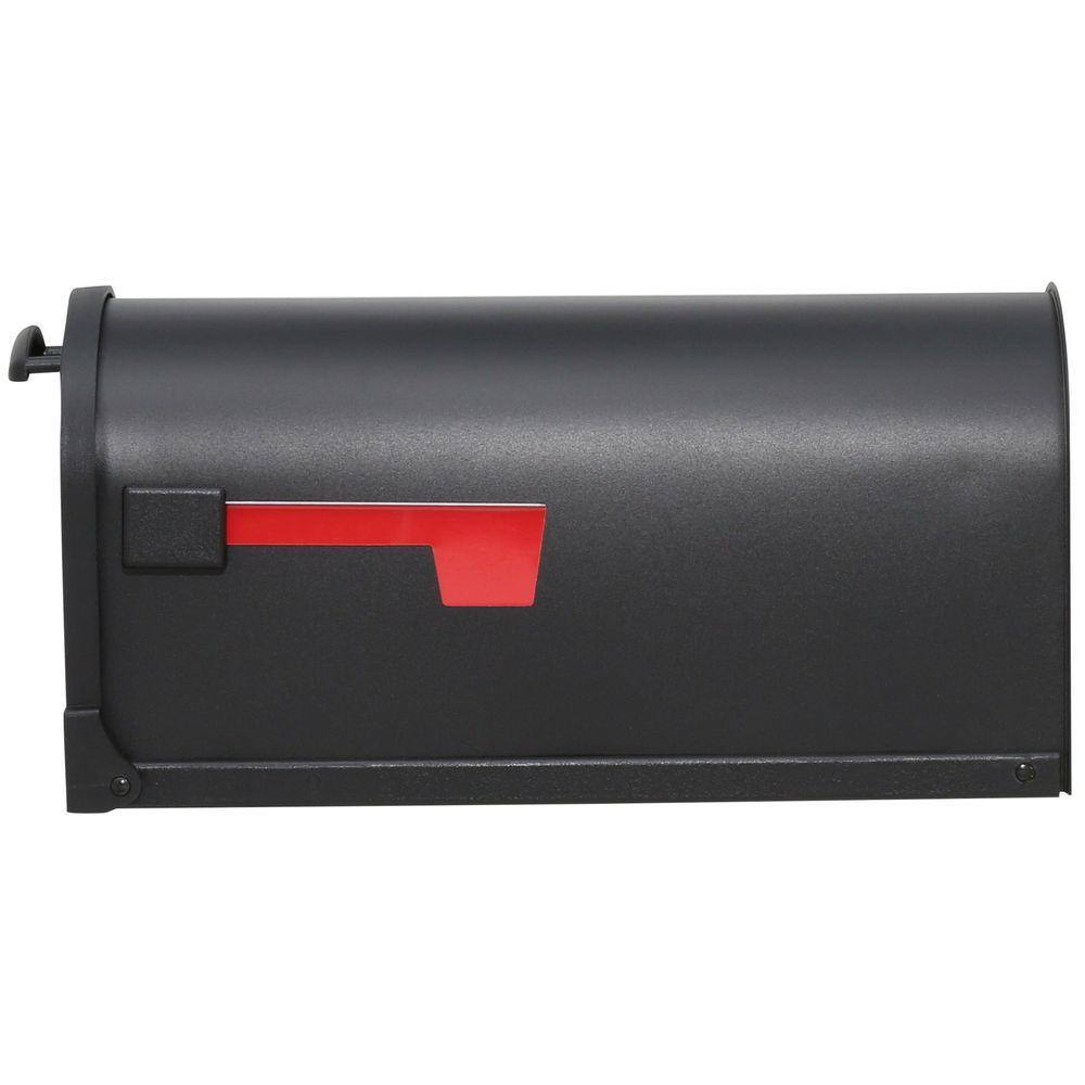 Architectural Mailboxes Arlington Textured Black Large Steel Post Mount Mailbox AR15B0AM