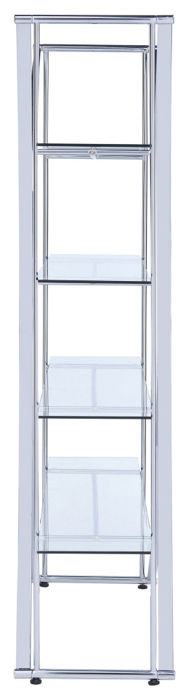 Larson 4 tier Bookcase Chrome and Clear   Modern   Bookcases   by Modon  Houzz