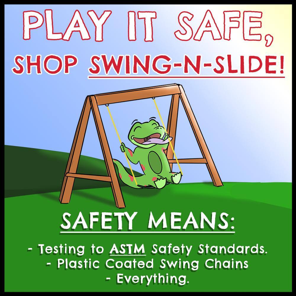 Swing-N-Slide Playsets KnightsBridge Deluxe Complete Wooden Outdoor Playset with Slides Swings and Backyard Swing Set Accessories WS 8353