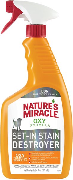 Nature's Miracle Dog Oxy Formula Set-In Stain Destroyer and Odor Remover Spray， 24-oz bottle