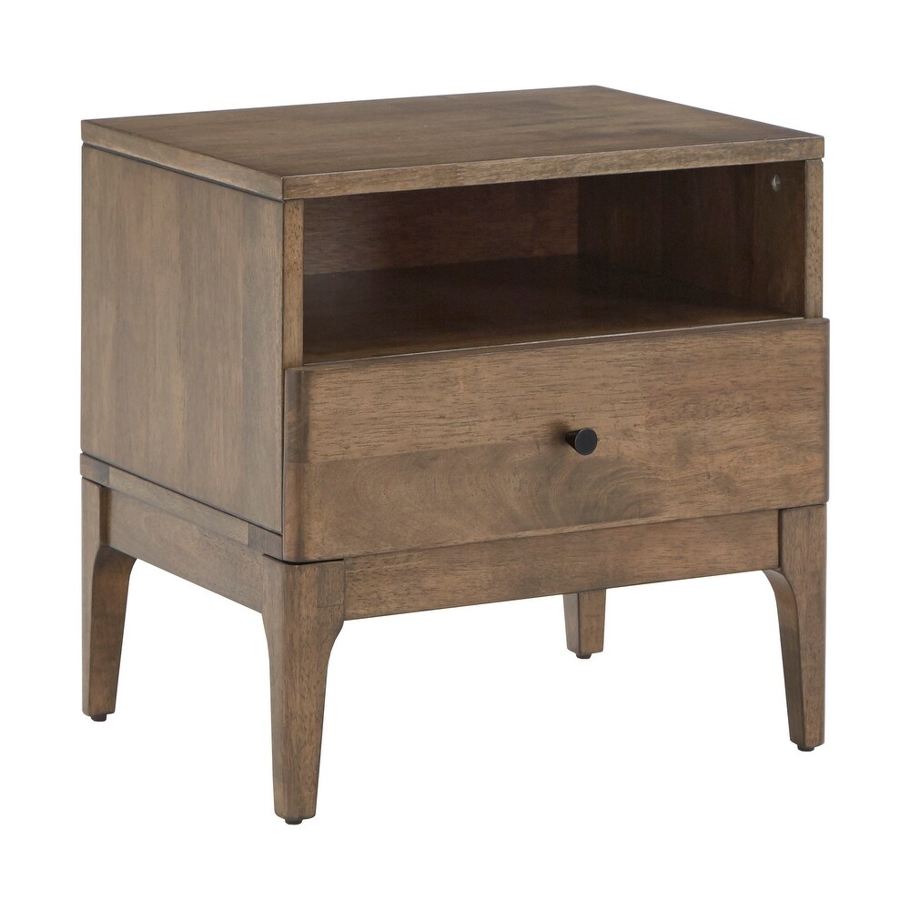 Ozan Walnut Finish 1 drawer Nightstand by iNSPIRE Q Modern