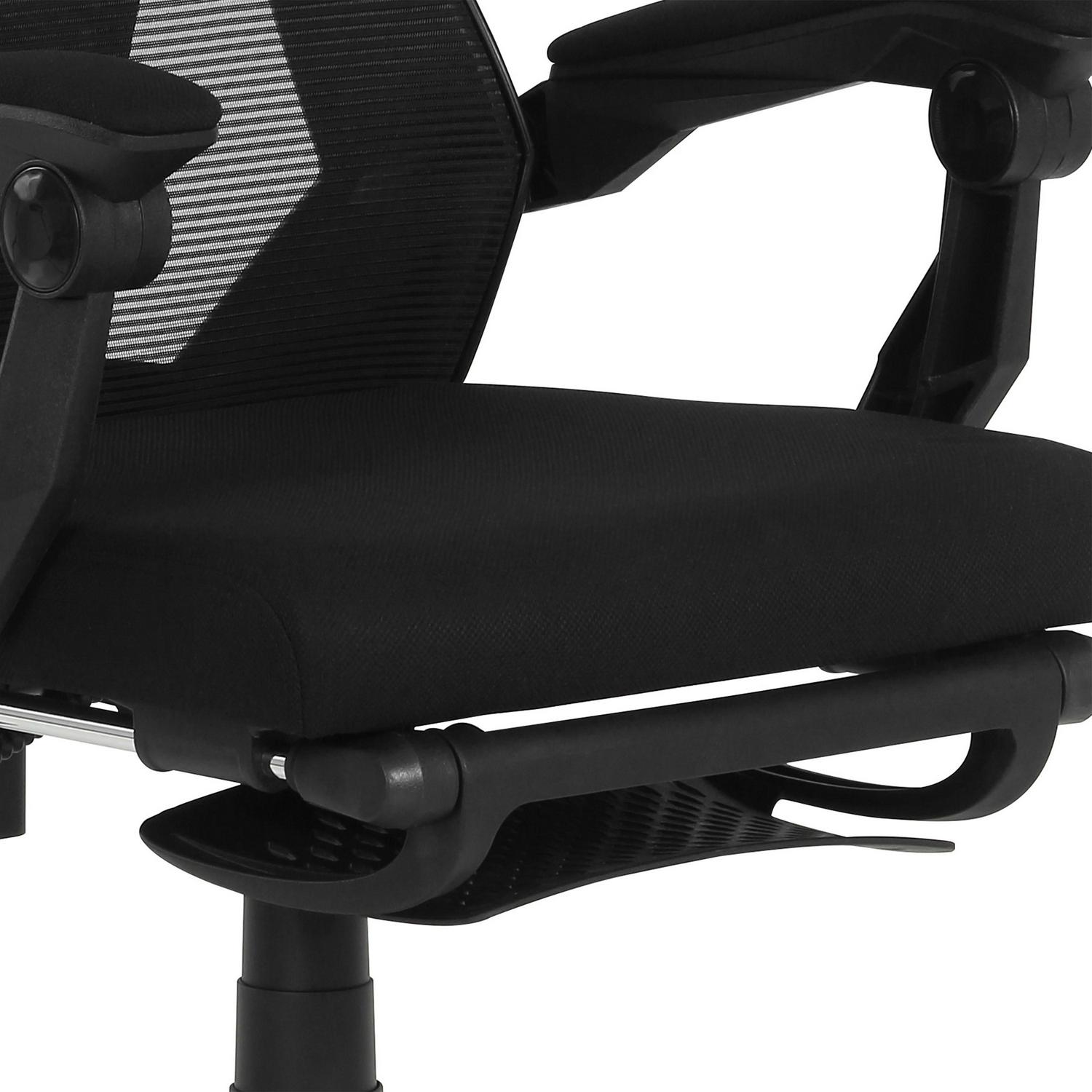 Gamer Gear Gaming Office Chair with Extendable Leg Rest Black Fabric Upholstery  Crowdfused