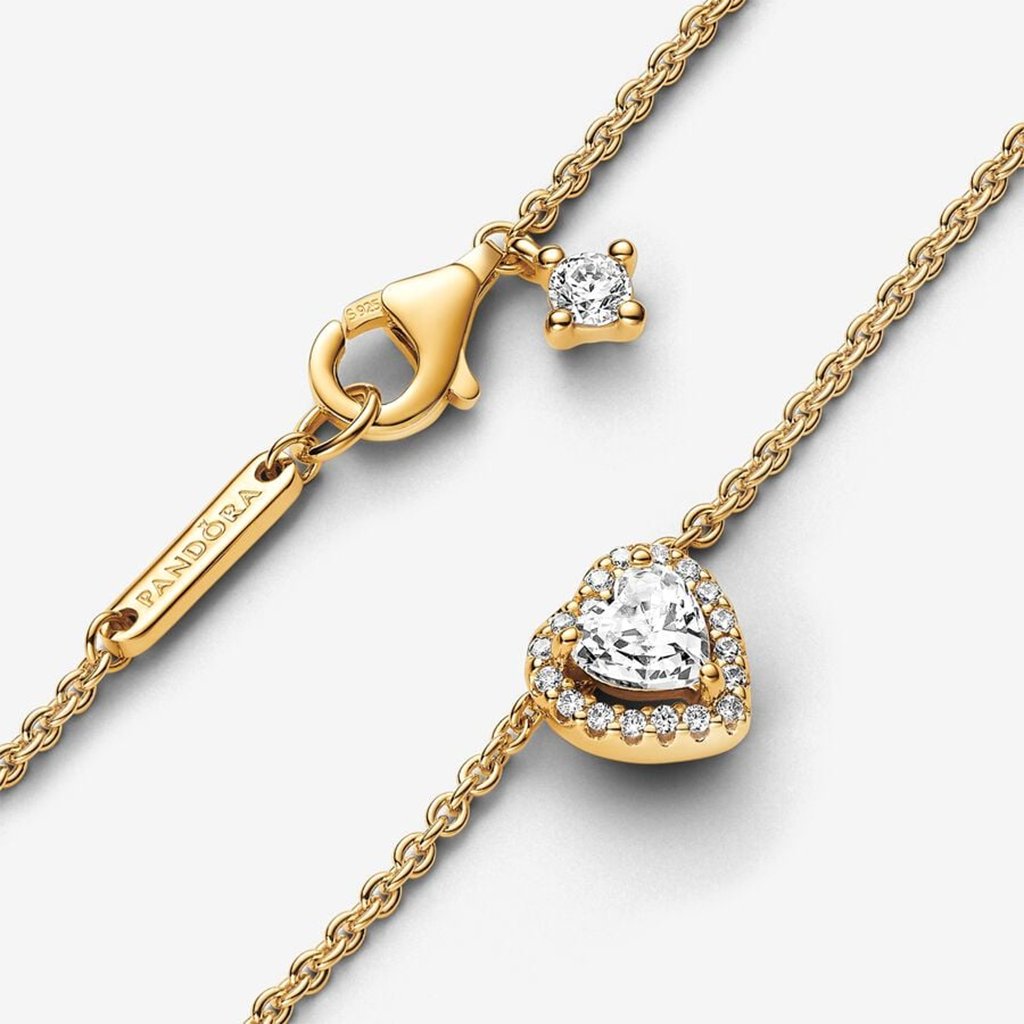 PANDORA  Sparkling Heart Collier Necklace - Gold